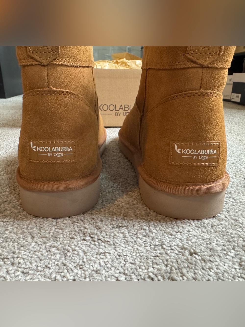 Koolaburra by UGG Short Aribel Mini Boots Chestnut Size 9 - Picture 13 of 16